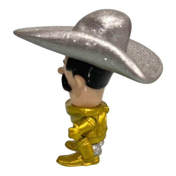 Bonkers Toys Gold Cowboy Villain Mustache Mini Action Figure Glitter Silver Hat - Picture 5 of 8